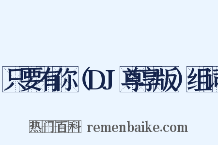 只要有你（DJ尊享版）组词是什么意思的图片